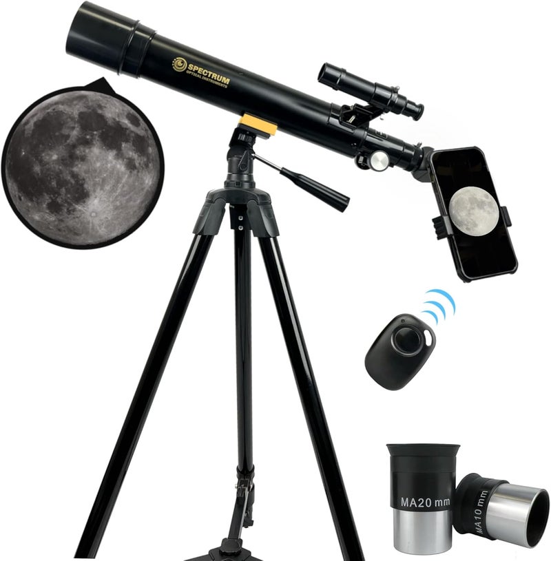 Spectrum Optical Instruments SpectrumOI Telescope for Kids & Adults - Astronomy Gift, 60mm Aperture Refractor with Carry Bag & Phone Holder - Image 1